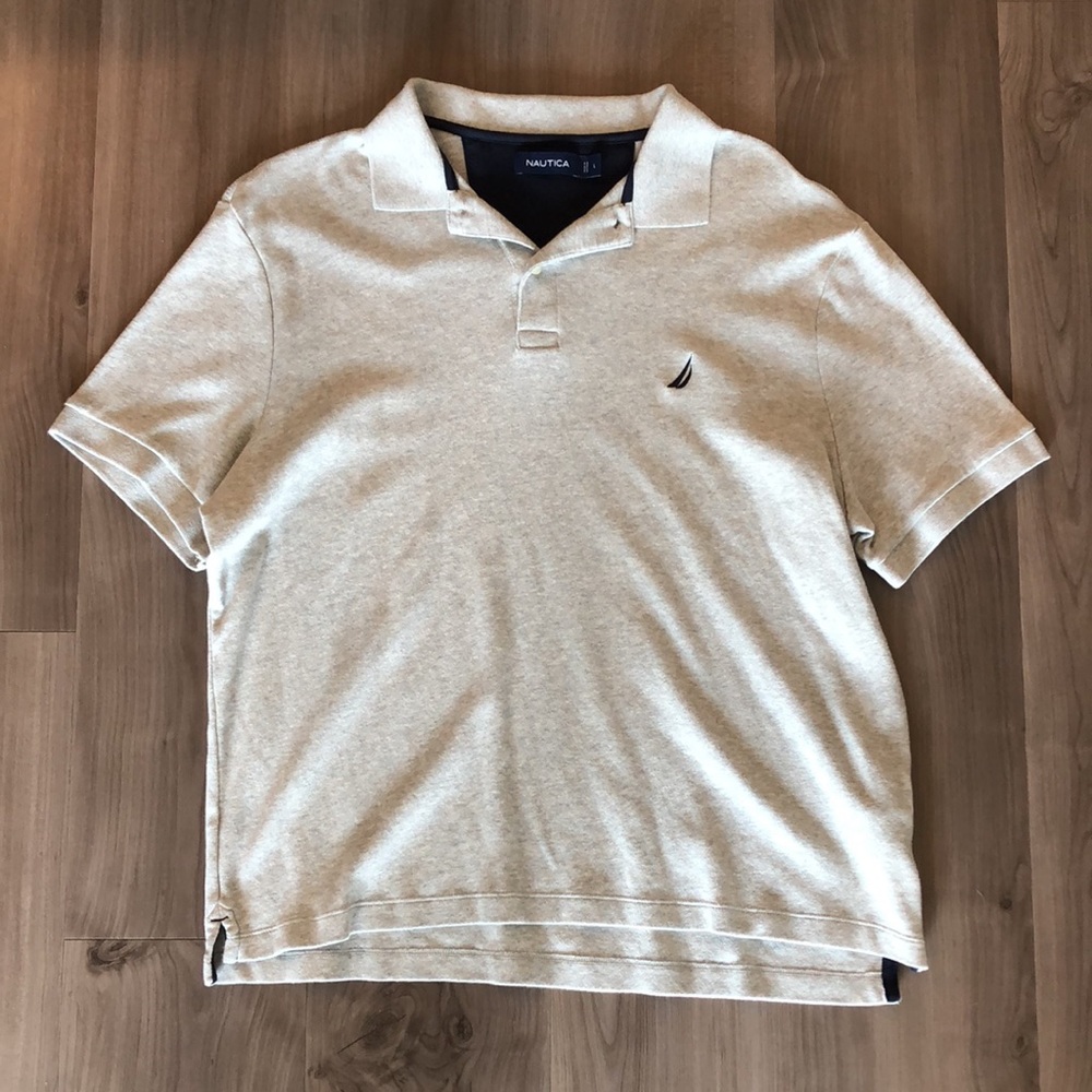 Nautica mens polo. Gray. Size large.